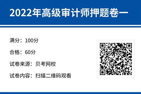 2022年高级审计师考前押题试卷