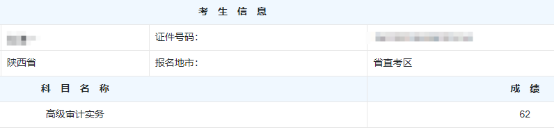 高级审计师考试分数