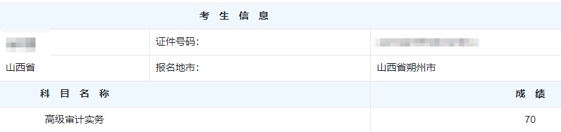 高级审计师考试分数