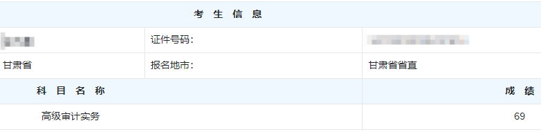 高级审计师考试分数