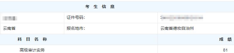 高级审计师考试分数