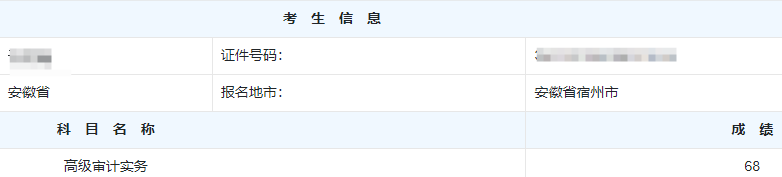 高级审计师考试分数