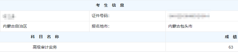 高级审计师考试分数
