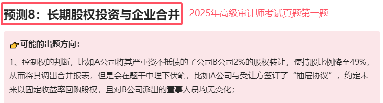 2025年高级审计师考试真题考点