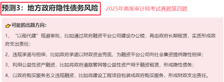 2025年高级审计师考试真题考点