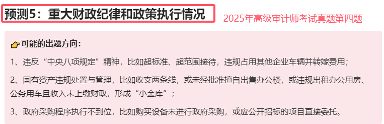 2025年高级审计师考试真题考点