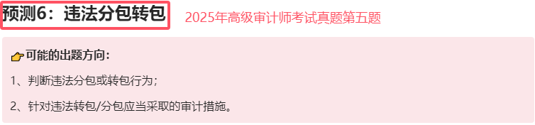 2025年高级审计师考试真题考点